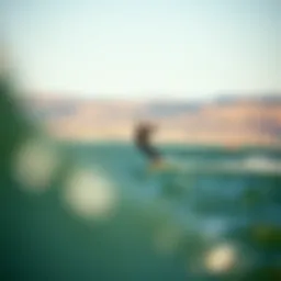 Kiteboarder navigating the winds of Lake Whitney