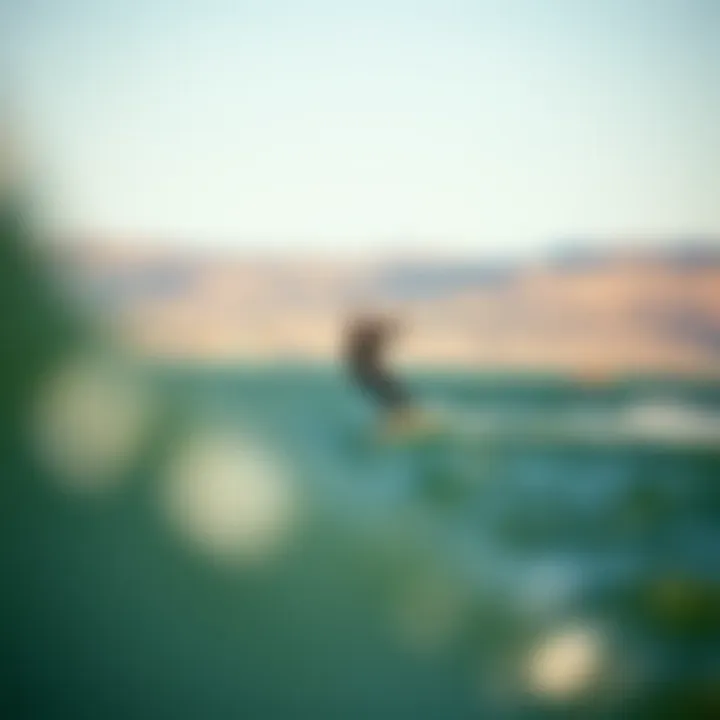 Kiteboarder navigating the winds of Lake Whitney