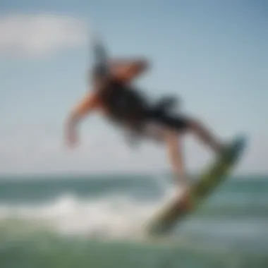 Kiteboarding Thrills at Leadbetter Beach Vibrant kiteboarding action at Leadbetter Beach