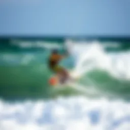 Kiteboarder navigating the waves at Cocoa Beach