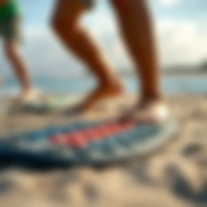 Materials Used in Kiteboard Foot Pads An illustration displaying the materials used in high-performance foot pads