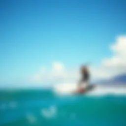 Maui kiteboarder harnessing strong winds