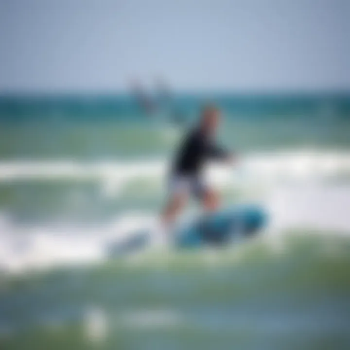 Riding the Waves with Confidence Kiteboarder riding confidently with ideal wind conditions