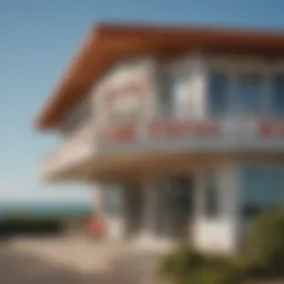 Exterior view of Memory Motel in Montauk showcasing its charming architecture against a coastal backdrop