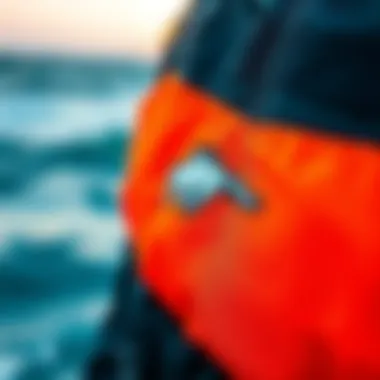 Close-up of Mustang survival suit fabric showcasing durability