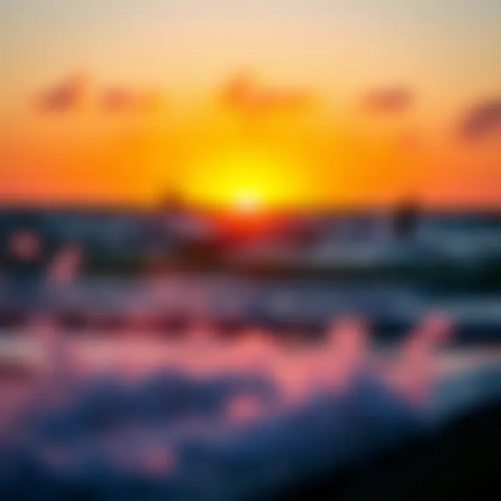 A stunning sunset view over the ocean, perfect for kite surfing
