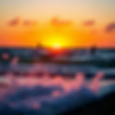 Sunset Serenity: Ideal Conditions for Kite Surfing A stunning sunset view over the ocean, perfect for kite surfing
