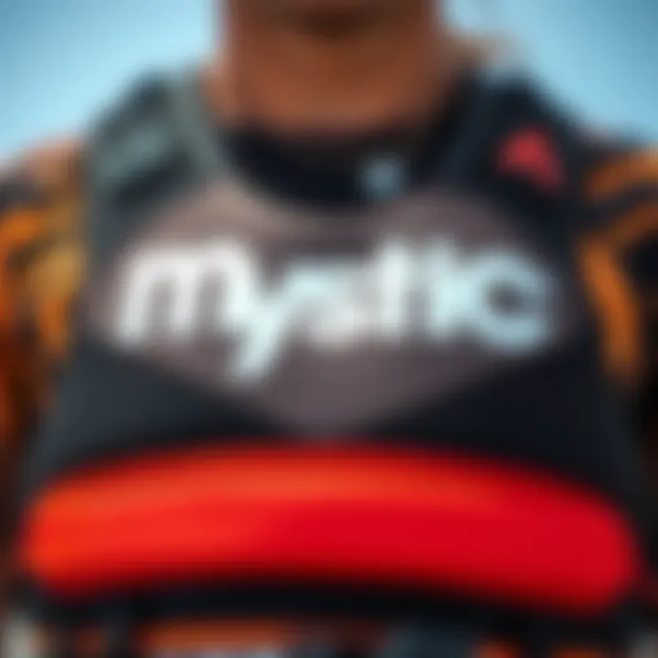 Innovative Design of the Mystic Impact Vest A close-up view of the Mystic Impact Vest highlighting its innovative design and material composition.