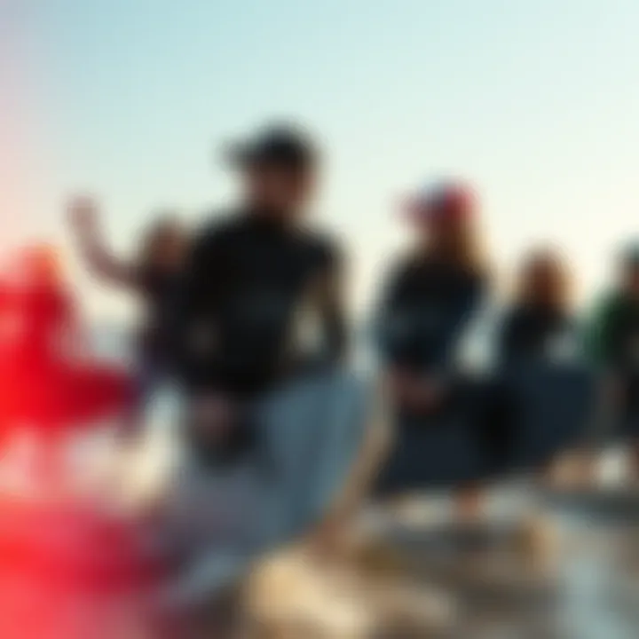 Riders Embracing the Mystic Experience Group of diverse riders enjoying Mystic kiteboards