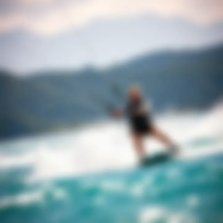 Mystic Harness in Action Mystic kiteboarding harness in action during a thrilling ride on water