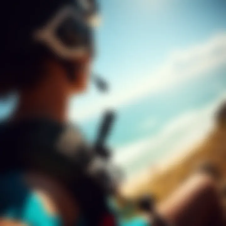 Scenic Experience with Mystic Harness User enjoying a scenic view while wearing the Mystic kiteboarding harness