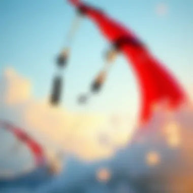 Cutting-Edge Kitesurfing Equipment A close-up of cutting-edge kitesurfing equipment in action