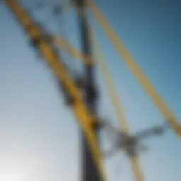 Detailed view of Naish mast showcasing its construction and materials