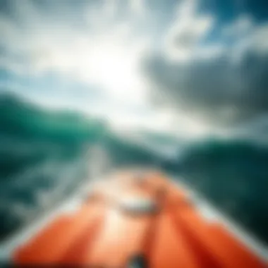 Dynamic view of Naish paddleboard on water