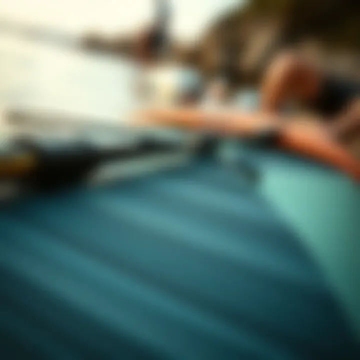 Close-up of Naish paddleboard materials