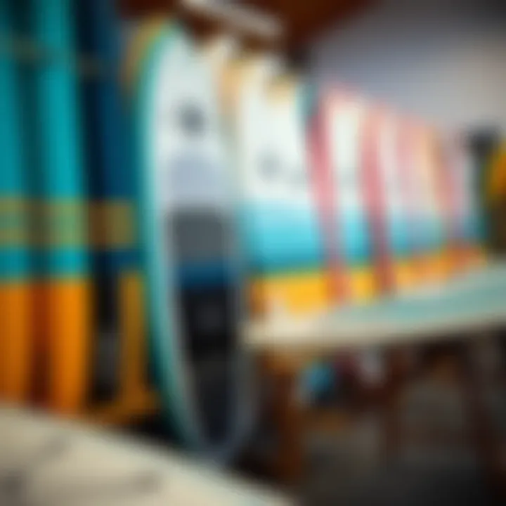 Naish SUP Models Side-by-Side Comparison Comparison of Naish SUP models in a display setting