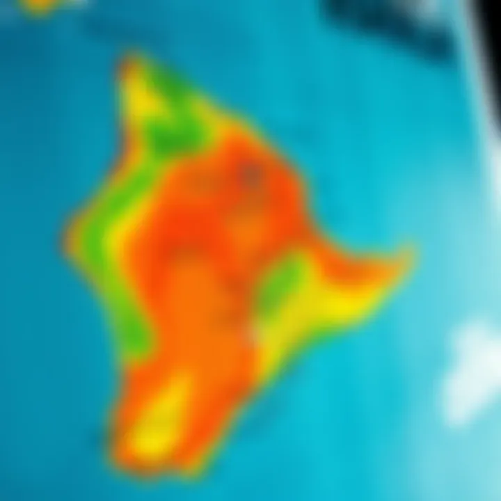 Oahu Weather Map for Kiteboarding Detailed weather map of Oahu highlighting kiteboarding zones