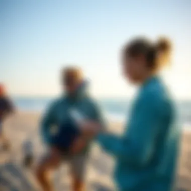 Analyzing Wind Data on the Beach User analyzing wind data on the beach.