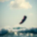 The Ocean Rodeo Mako in Action Ocean Rodeo Mako kite soaring above the waves