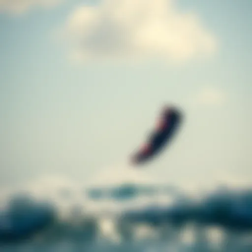 The Ocean Rodeo Mako in Action Ocean Rodeo Mako kite soaring above the waves