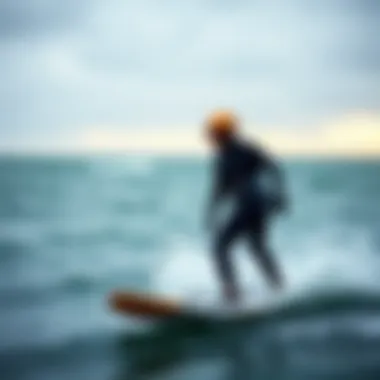 Performance of Soul Drysuit in Challenging Conditions Kiteboarder wearing the Soul Drysuit in challenging weather conditions.