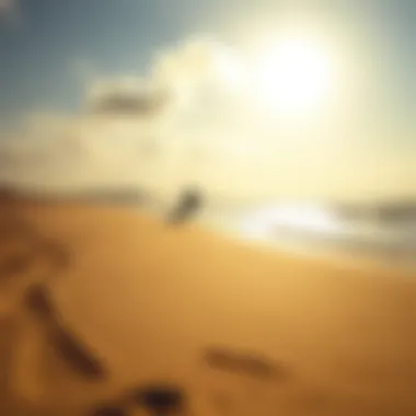 Ideal Conditions for Foil Kitesurfing Excellence A serene beach scene showcasing optimal wind conditions for foil kitesurfing