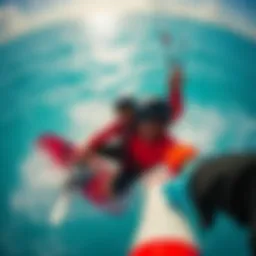 GoPro setup in kiteboarding action