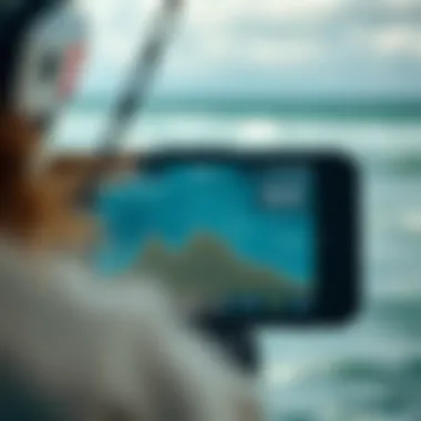 Screenshot of a wind prediction app displaying real-time data