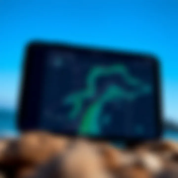 Map interface of a wind forecasting application