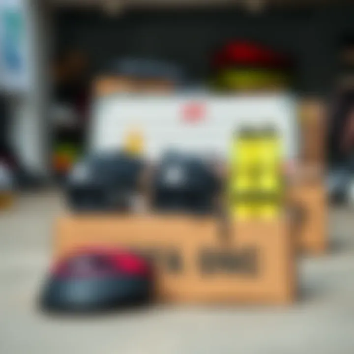 Kiteboarding Accessories Prepared for Dispatch Kiteboarding accessories organized for international dispatch