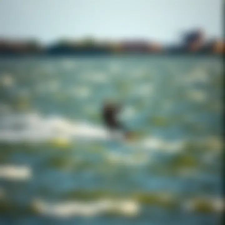 Kiteboarder Experiencing Oscoda's Dynamic Wind Patterns Kiteboarder navigating through varying wind conditions