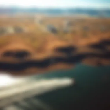 Kiteboarding Conditions Over the Columbia River Aerial view of the Columbia River showcasing kiteboarding conditions