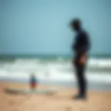 Kiteboarding gear made from Patagonia neoprene on the beach