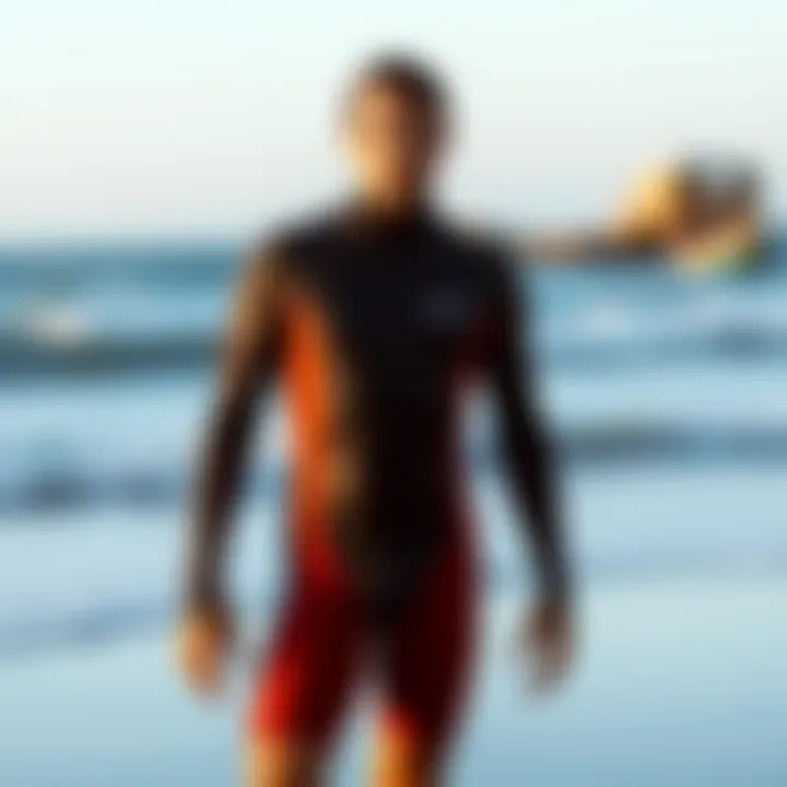 Patagonia spring wetsuit on a beach setting