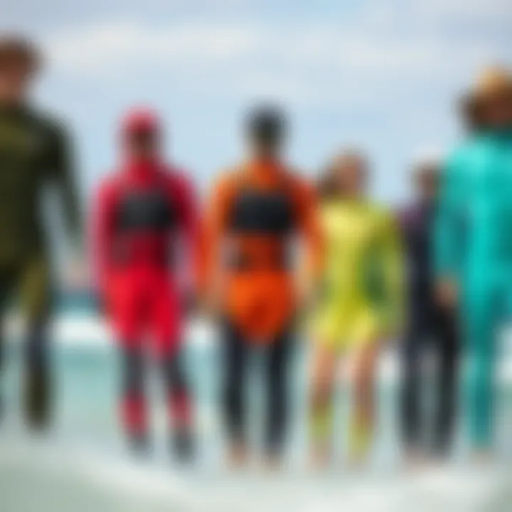 Variety of Patagonia Springsuit Styles Array of different styles of Patagonia springsuits available for kiteboarding