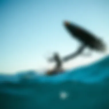 Kiteboarder wearing Patagonia wetsuit hood in action