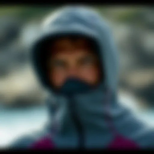 Material Texture of Patagonia Wetsuit Hood Close-up of Patagonia wetsuit hood showcasing material texture