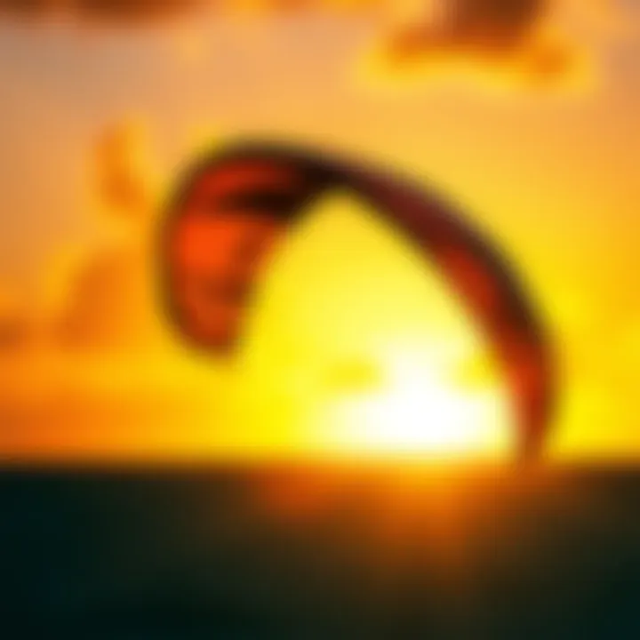 Pro Kites USA: Captivating Moments in Kiteboarding Pro Kites USA kite in action against a vibrant sunset