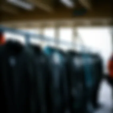 Variety of Winter Wetsuits for Every Skill Level Diverse range of winter wetsuits displayed for selection