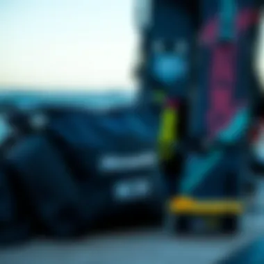 RinseKit setup next to kiteboarding gear