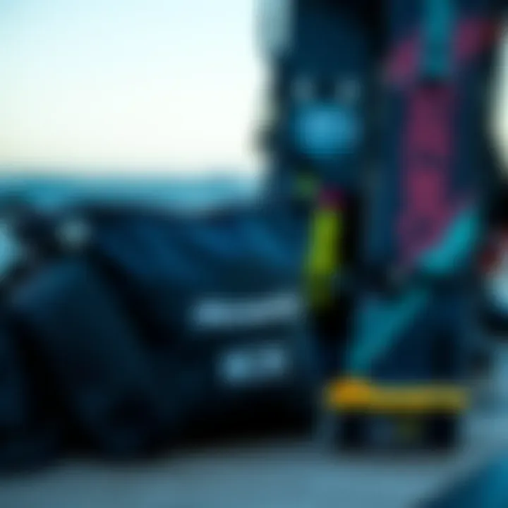 RinseKit setup next to kiteboarding gear