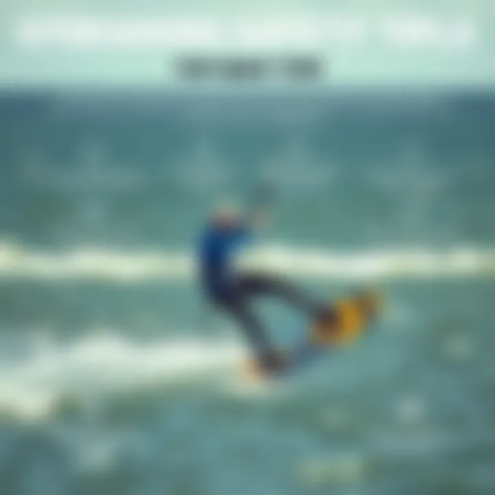 A detailed infographic outlining vital safety tips for kiteboarders