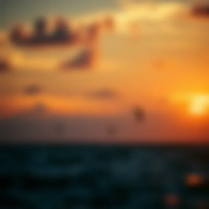 Sunset with Kiteboarders in San Marcos San Marcos sunset with kiteboarders in the distance