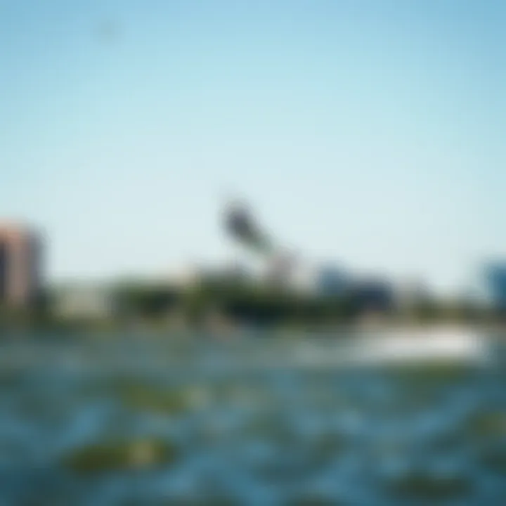 Scenic kiteboarding location along Boston's coastline