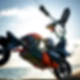 Dynamic view of a slingshot kiteboarding setup