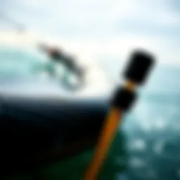 A close-up view of a high-quality sup pump hose used in kiteboarding