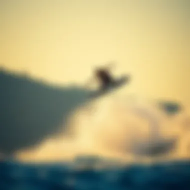 Wakeboarding Jump A wakeboarder performing a jump over a wave