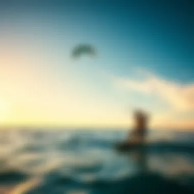 Breathtaking Kiteboarding Destination Breathtaking kiteboarding destination at sunset