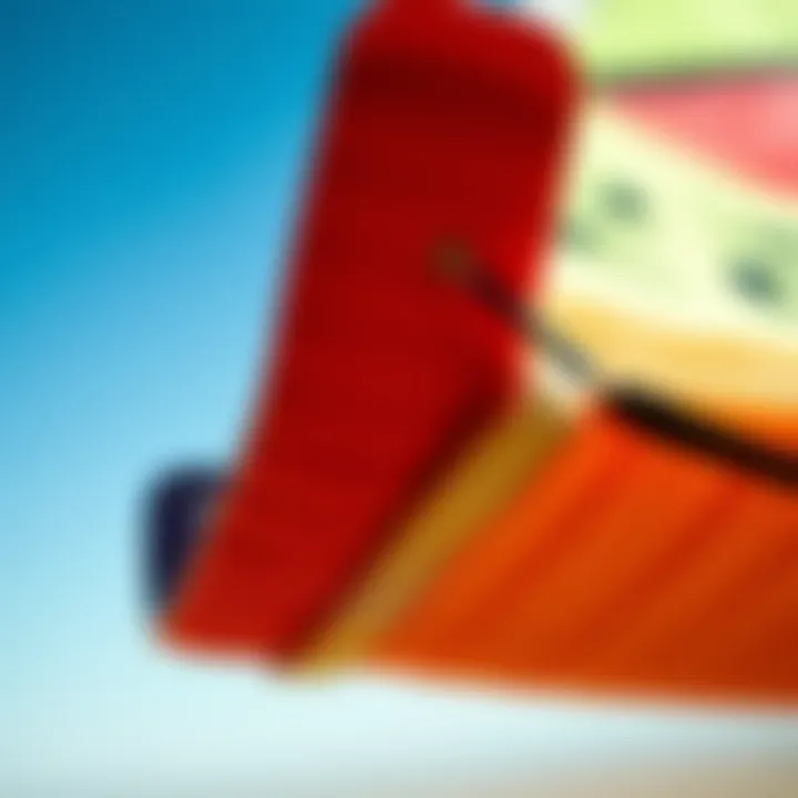 High-Quality Kite Materials Close-up view of high-quality kite materials and stitching