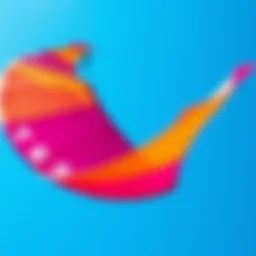 A vibrant kite soaring high against a clear blue sky